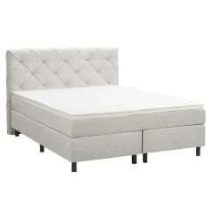 Boxspring Liv geruit - ecru - 140x200 cm - ronde poot