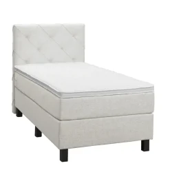 Boxspring Liv geruit - ecru - 90x200 cm - vierkante poot
