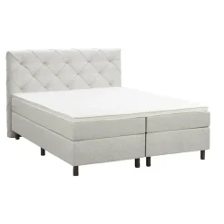 Boxspring Liv geruit - ecru - 160x200 cm - ronde poot