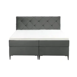 Boxspring Liv geruit - grijs - 160x200 cm - slanke poot