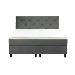 Boxspring Liv geruit - grijs - 180x200 cm - ronde poot