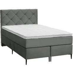 Boxspring Liv geruit - grijs - 120x200 cm - slanke poot