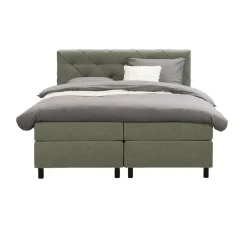 Boxspring Liv geruit - groen - 160x200 cm - ronde poot