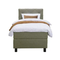 Boxspring Liv geruit - groen - 90x200 cm - vierkante poot
