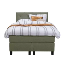 Boxspring Liv geruit - groen - 120x200 cm - vierkante poot