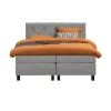 Boxspring Liv geruit - lichtgrijs - 160x200 cm - vierkante poot