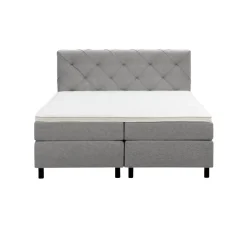 Boxspring Liv geruit - lichtgrijs - 180x200 cm - ronde poot