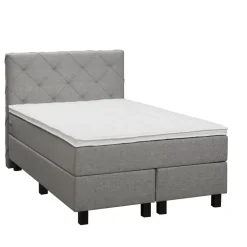 Boxspring Liv geruit - lichtgrijs - 120x200 cm - vierkante poot