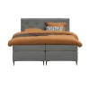 Boxspring Liv geruit - lichtgrijs - 180x200 cm - slanke poot
