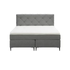 Boxspring Liv geruit - lichtgrijs - 140x200 cm - slanke poot