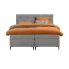Boxspring Liv geruit - lichtgrijs - 160x200 cm - slanke poot