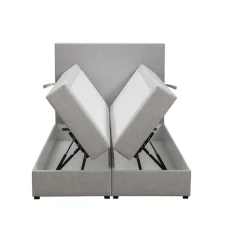 Boxspring met opbergruimte Liv egaal - lichtgrijs - 120x200 cm