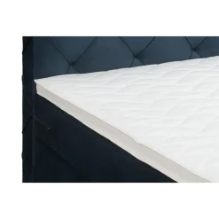 Boxspring met opbergruimte en voetbord Liv geruit - blauw - 180x200cm