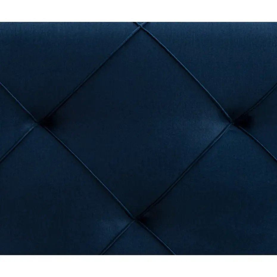 Boxspring met opbergruimte en voetbord Liv geruit - blauw - 180x200cm