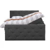 Boxspring met opbergruimte en voetbord Liv geruit - antraciet - 180x200cm