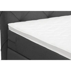 Boxspring met opbergruimte en voetbord Liv geruit - antraciet - 180x200cm