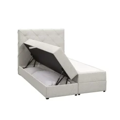 Boxspring met opbergruimte Liv geruit - ecru - 120x200 cm