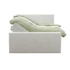 Boxspring met opbergruimte en voetbord Liv geblokt - ecru - 160x200cm