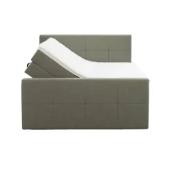 Boxspring met opbergruimte en voetbord Liv geblokt - groen - 160x200cm