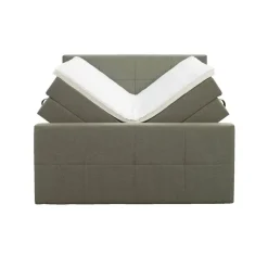 Boxspring met opbergruimte en voetbord Liv geblokt - groen - 160x200cm