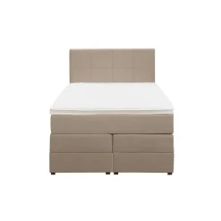 Boxspring met opbergruimte Liv geblokt - beige - 120x200 cm