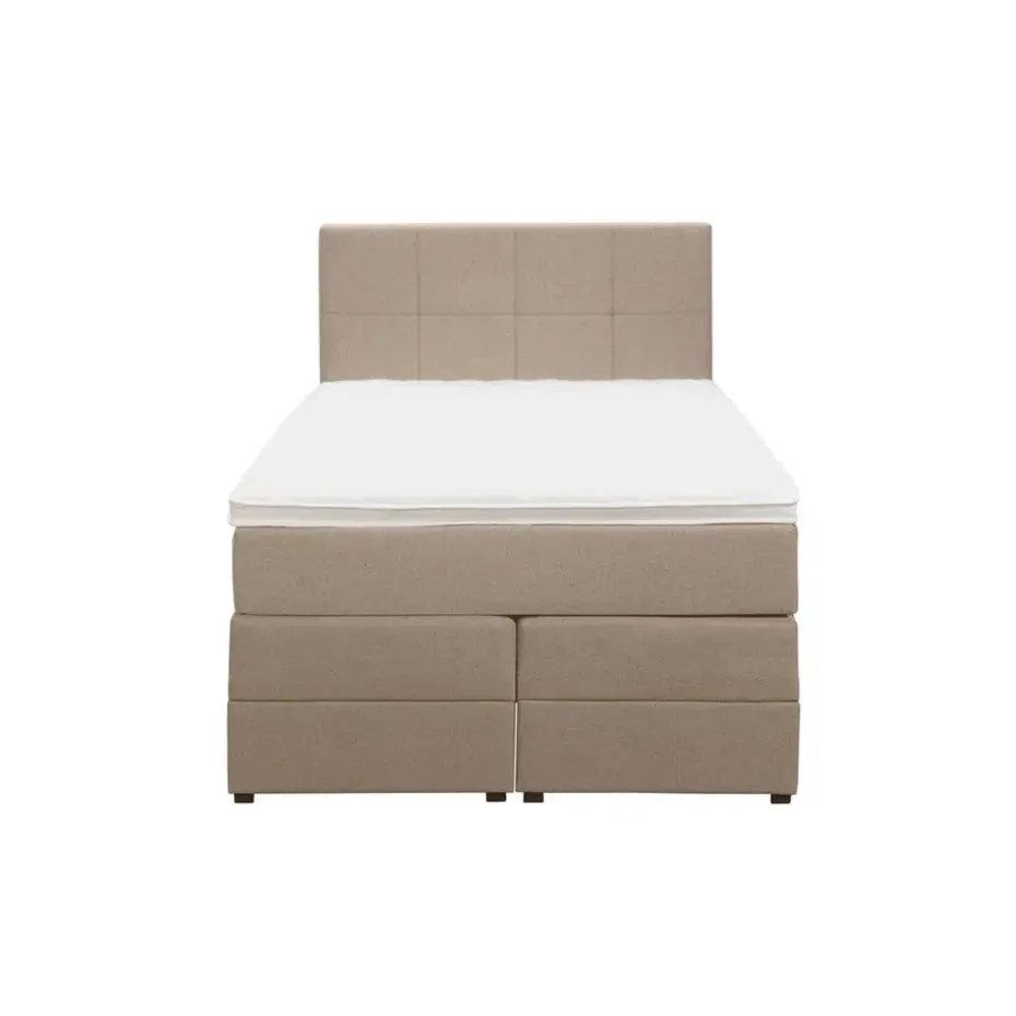 Boxspring met opbergruimte Liv geblokt - beige - 120x200 cm