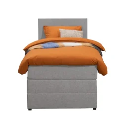 Boxspring met opbergruimte Liv egaal - lichtgrijs - 90x200 cm
