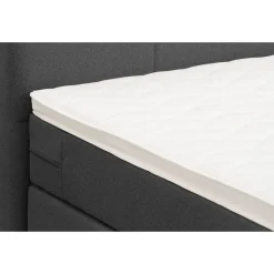 Boxspring met opbergruimte en voetbord Liv geblokt - antraciet - 160x200cm