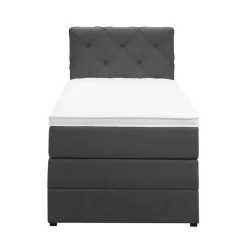 Boxspring met opbergruimte Liv geruit - antraciet - 90x200 cm
