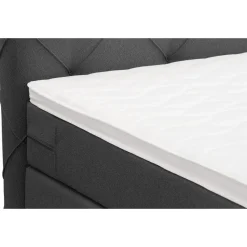 Boxspring met opbergruimte Liv geruit - antraciet - 90x200 cm