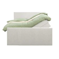 Boxspring met opbergruimte en voetbord Liv egaal - ecru - 180x200cm
