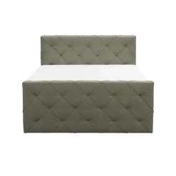 Boxspring met opbergruimte en voetbord Liv geruit - groen - 140x200cm