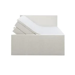 Boxspring met opbergruimte en voetbord Liv egaal - ecru - 160x200cm
