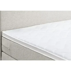Boxspring met opbergruimte en voetbord Liv egaal - ecru - 160x200cm