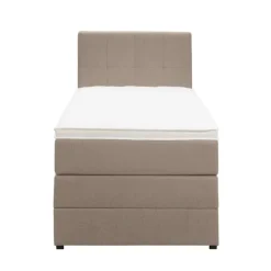 Boxspring met opbergruimte Liv geblokt - beige - 90x200 cm