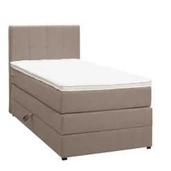 Boxspring met opbergruimte Liv geblokt - beige - 90x200 cm
