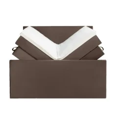 Boxspring met opbergruimte en voetbord Liv egaal - bruin - 140x200cm