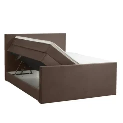 Boxspring met opbergruimte en voetbord Liv egaal - bruin - 140x200cm