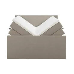 Boxspring met opbergruimte en voetbord Liv egaal - beige - 160x200cm