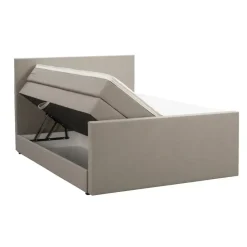 Boxspring met opbergruimte en voetbord Liv egaal - beige - 160x200cm