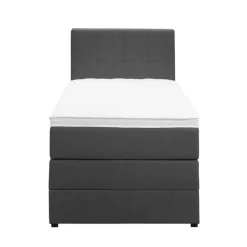 Boxspring met opbergruimte Liv geblokt - antraciet - 90x200 cm
