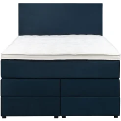 Boxspring met opbergruimte Liv egaal - blauw - 120x200 cm