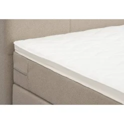 Boxspring met opbergruimte Liv geblokt - beige - 180x200 cm