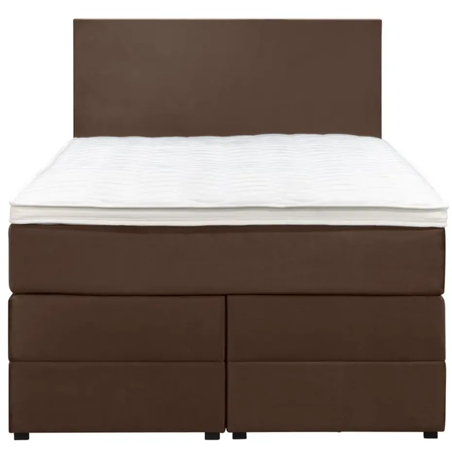 Boxspring met opbergruimte Liv egaal - bruin - 120x200 cm