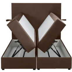 Boxspring met opbergruimte Liv egaal - bruin - 120x200 cm