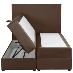 Boxspring met opbergruimte Liv egaal - bruin - 120x200 cm