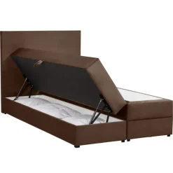 Boxspring met opbergruimte Liv egaal - bruin - 120x200 cm