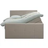 Boxspring met opbergruimte en voetbord Liv geblokt - beige - 160x200cm