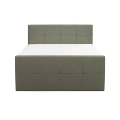 Boxspring met opbergruimte en voetbord Liv geblokt - groen - 180x200cm