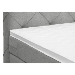 Boxspring met opbergruimte Liv geruit - lichtgrijs - 160x200 cm